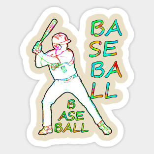 Baseball meets Flower Power Sticker